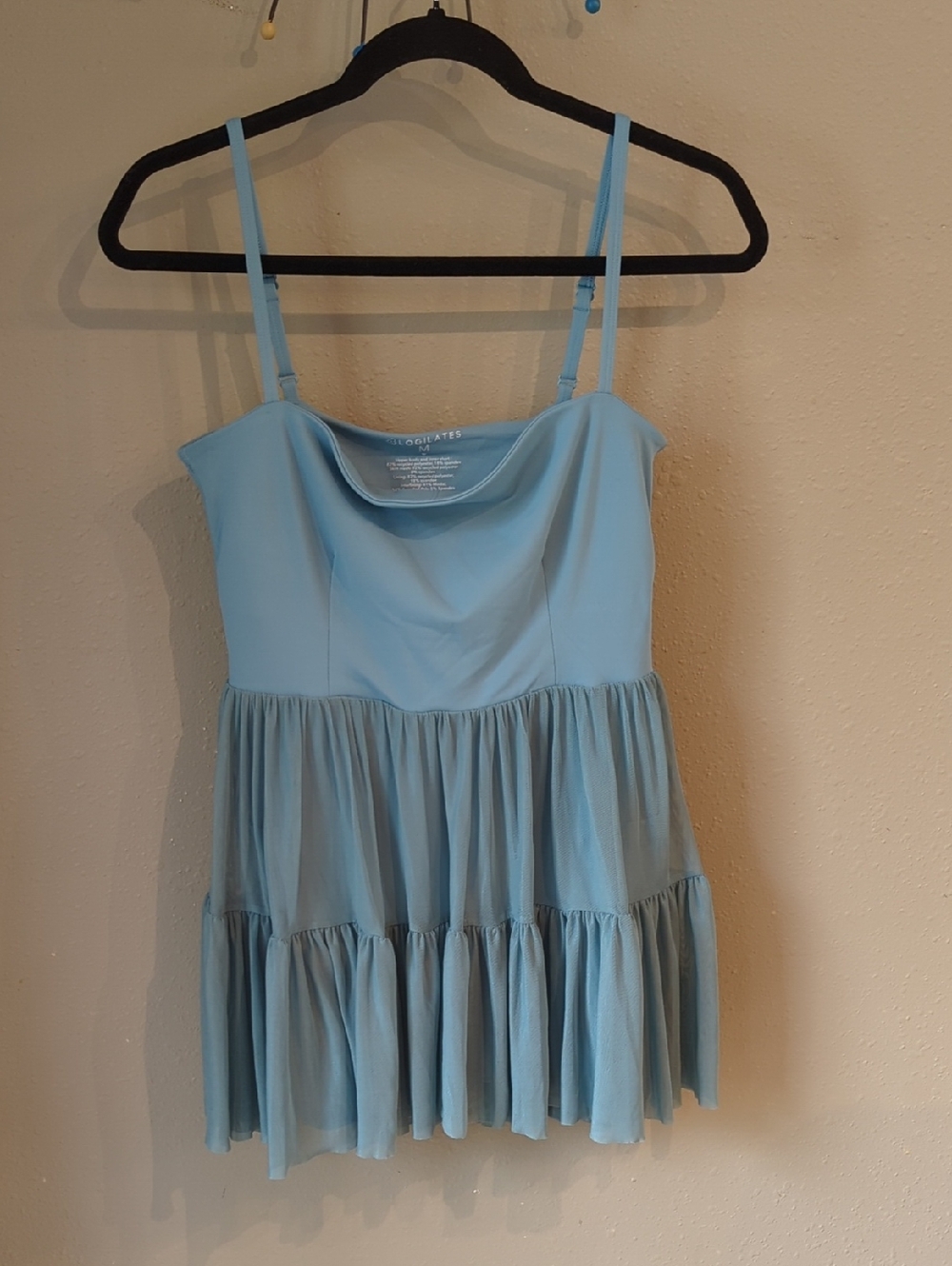 Blogilates Dress Built In Bra And Shorts Blue Green Women's Medium Pockets